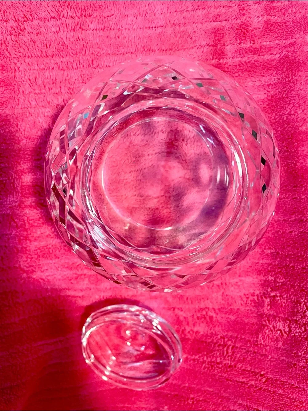 Crystal Round Treat Jar - Height-5 1/2 in X Diameter-5 1/2 in -Clear Glass w/Lid